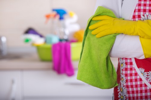 Local cleaners preparing a rental property for final inspection