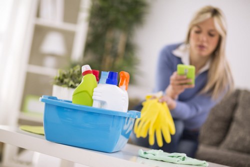 Local carpet cleaner treating high-traffic carpet areas in East Dulwich